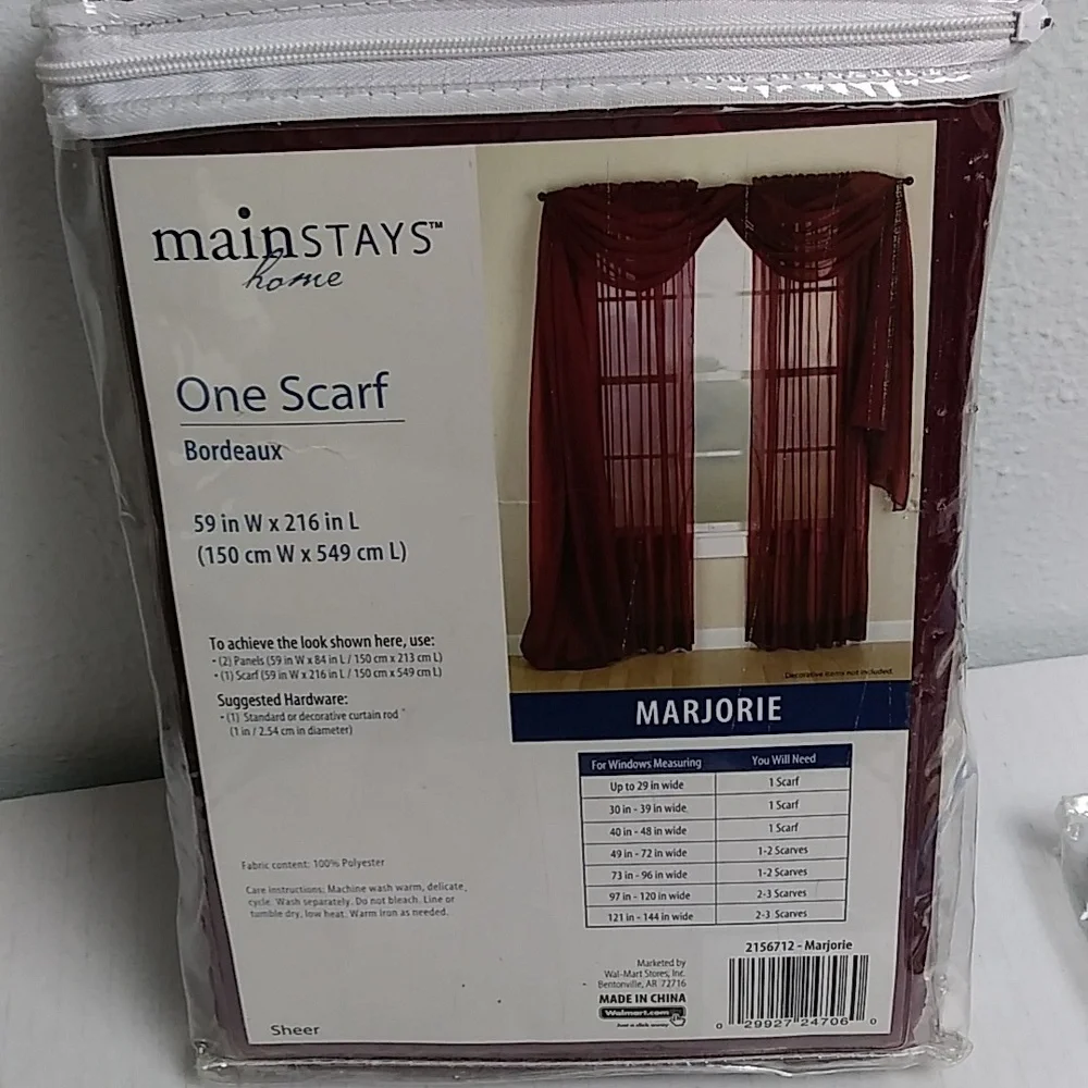 FINAL SALE ✨ 🔥Curtains - 1 Scarf - 2 Single Valance Bundle Of 3  FINAL SALE